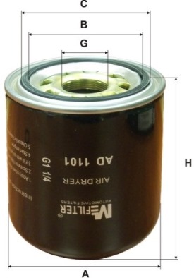 Element filtrant uscator aer, compresor AD 1101 MFILTER